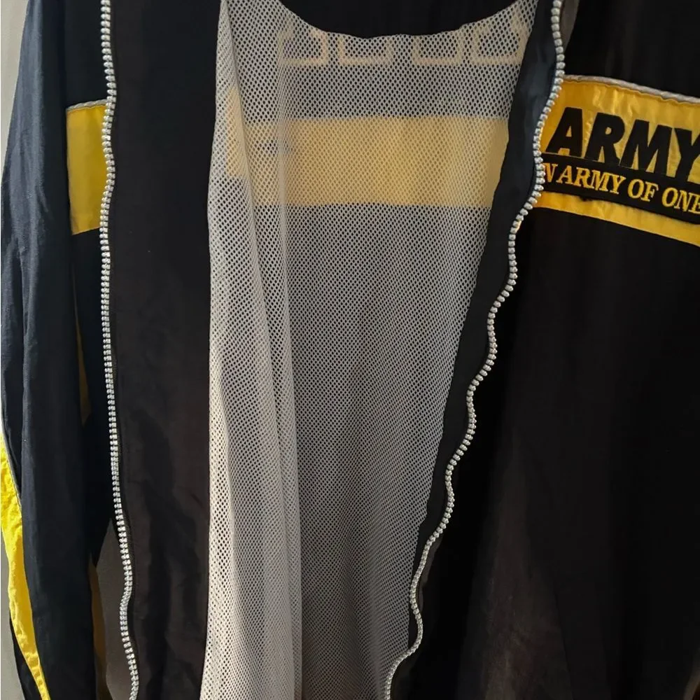 U.S. Army Black and Yellow Field Windbreaker Jacket Small